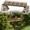 Busch 1497. Сельский мост с опорами и натуральными камнями для облицовки опор.