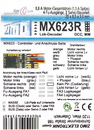 Zimo-elektronik MX623R.    MX623R. DCC. 